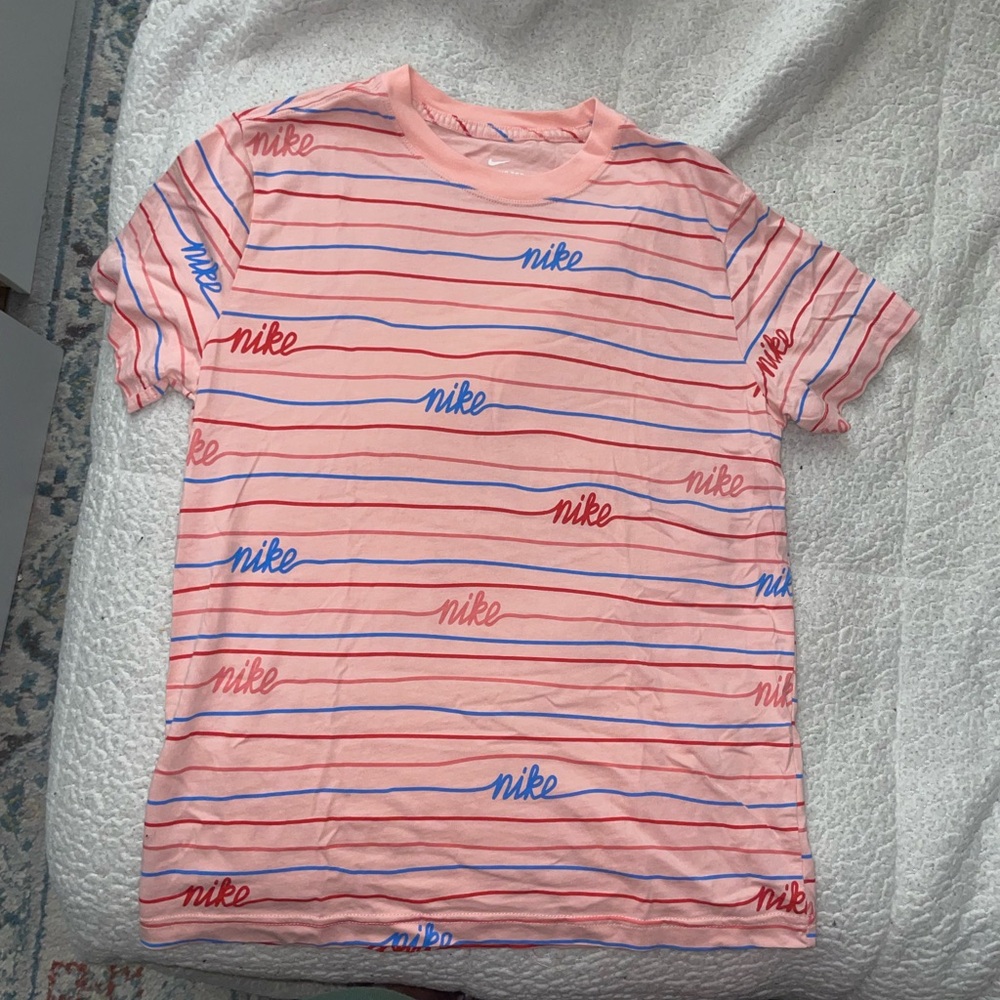Nike Retro Pink and Blue Casual Short Sleeve Tee